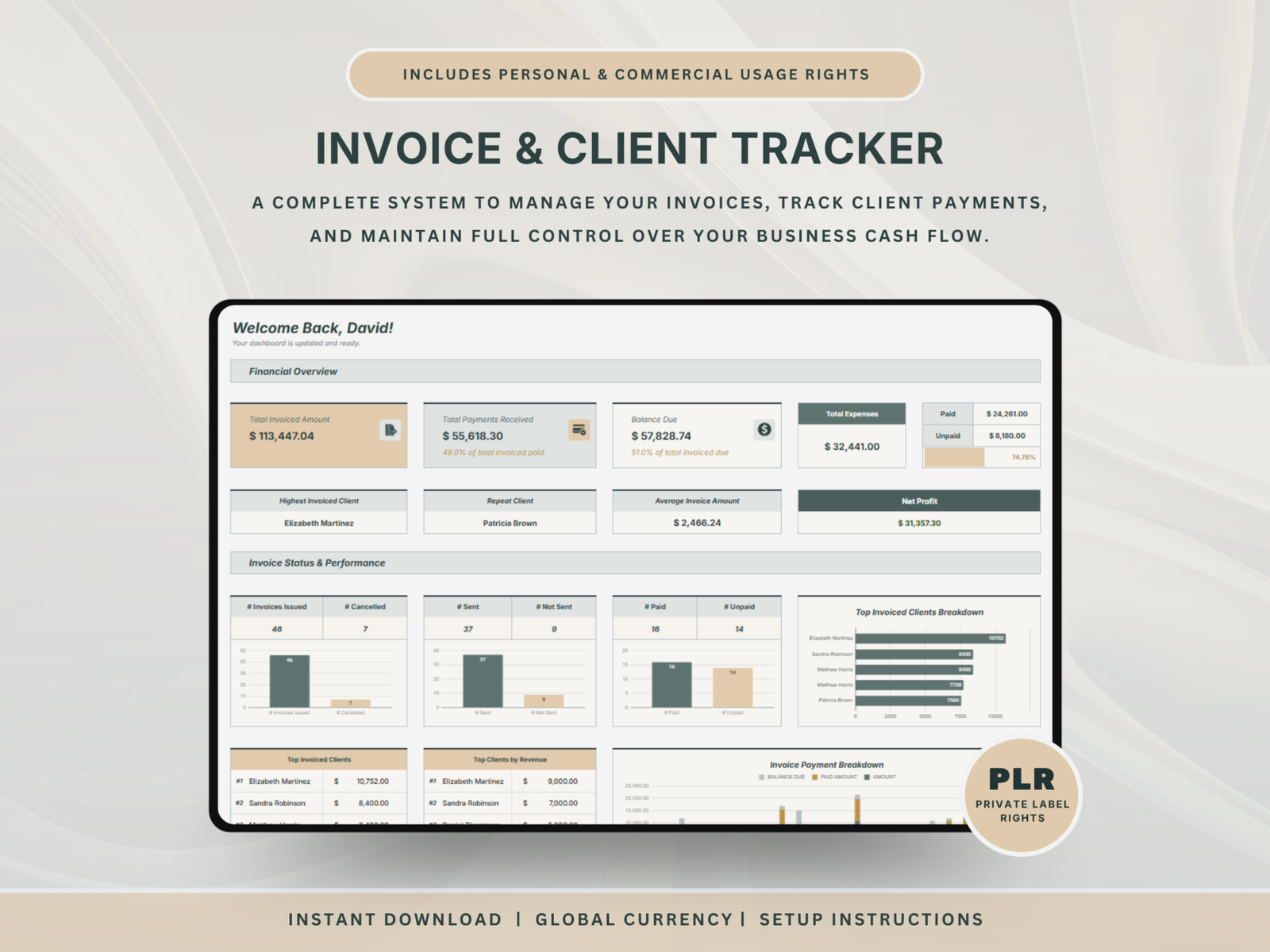PLR Invoice & Client Tracker