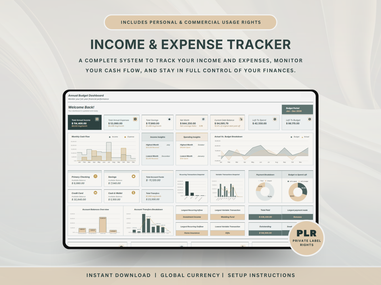 PLR Income & Expense Tracker