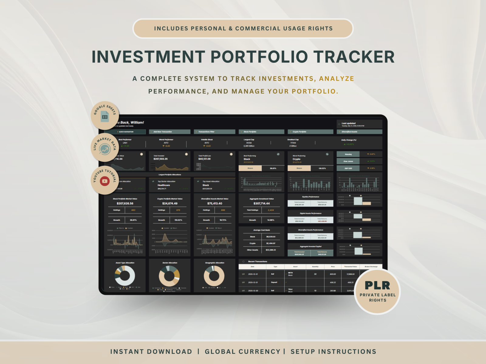 PLR Investment Tracker - Dark Mode
