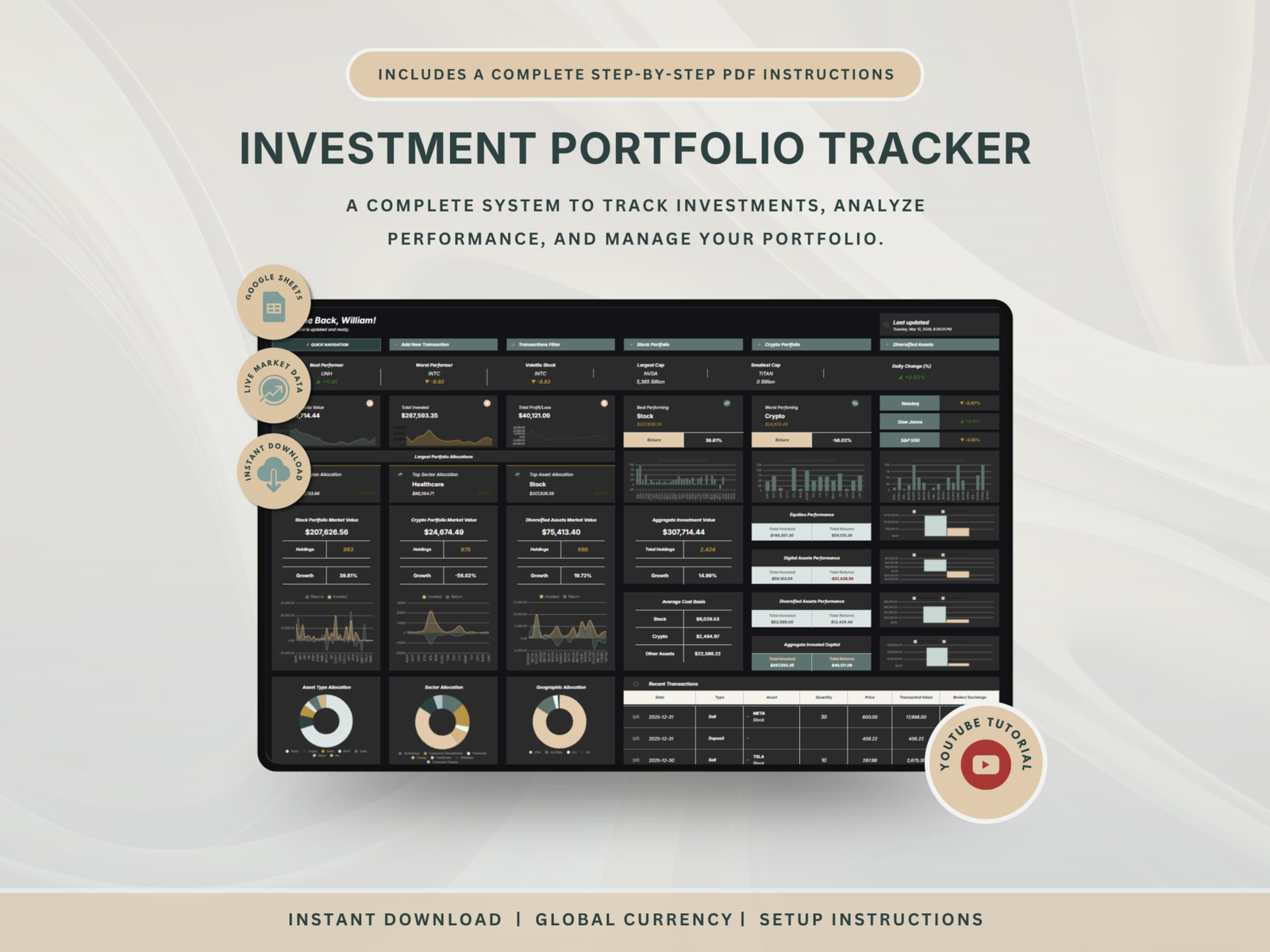 Ultimate Investment Tracker - Dark Mode
